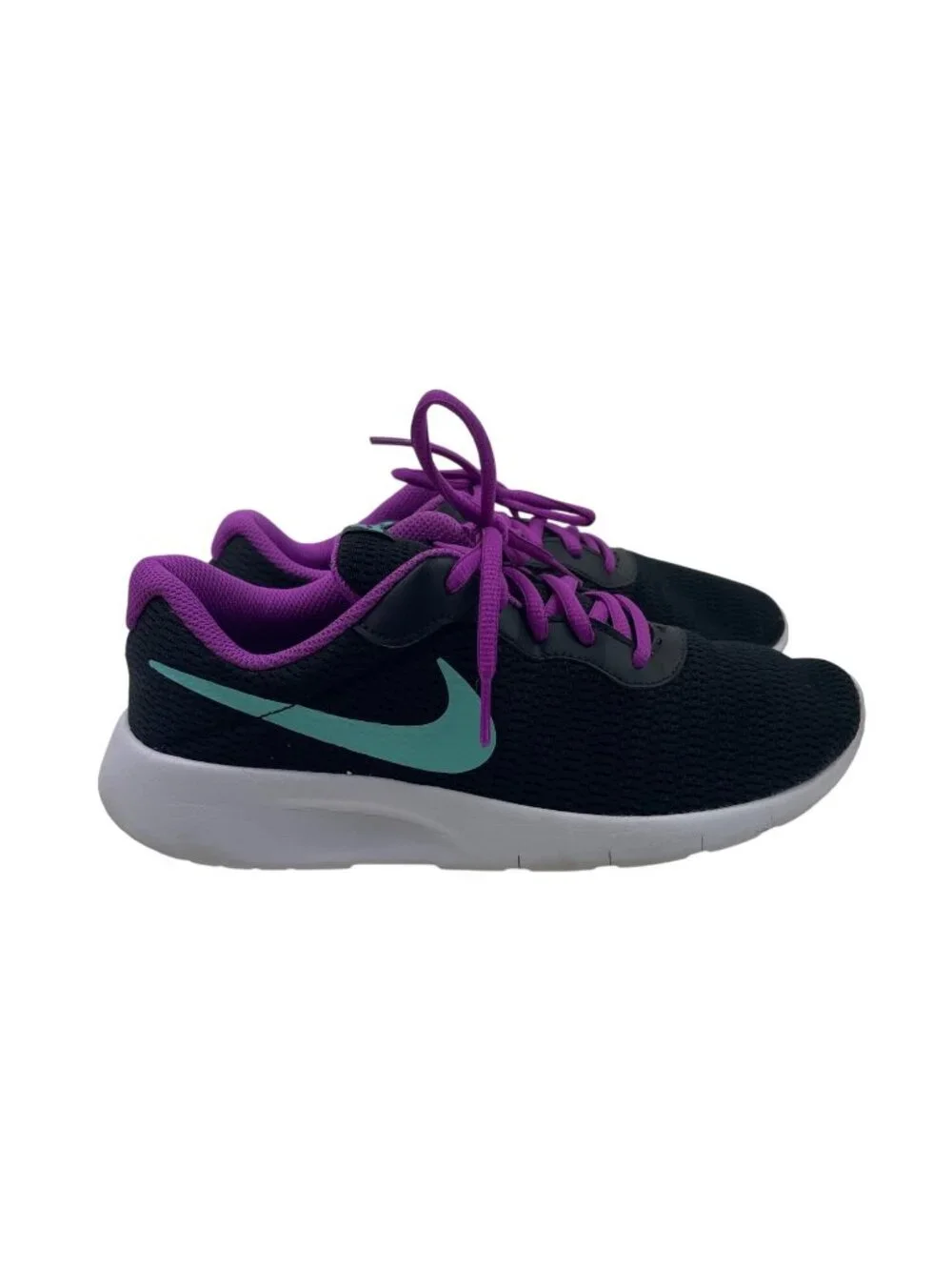 Nike Youth Tanjun Shoes Black/Hyper Purple Size 6Y Lightweight Athletic Sneakers